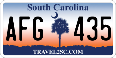 SC license plate AFG435