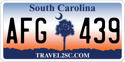 SC license plate AFG439