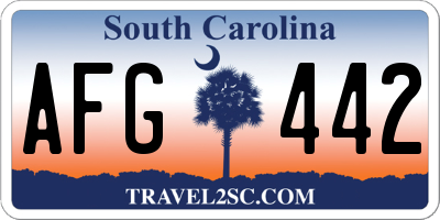 SC license plate AFG442