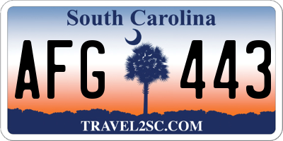 SC license plate AFG443