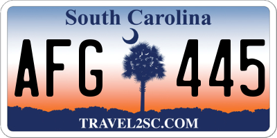 SC license plate AFG445