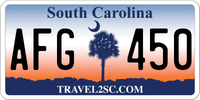 SC license plate AFG450