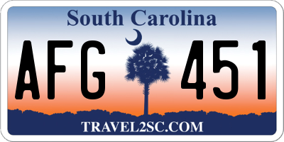 SC license plate AFG451
