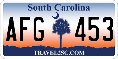 SC license plate AFG453