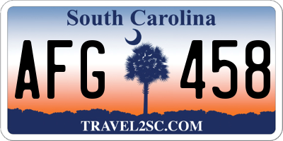 SC license plate AFG458