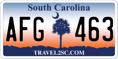 SC license plate AFG463