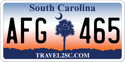 SC license plate AFG465