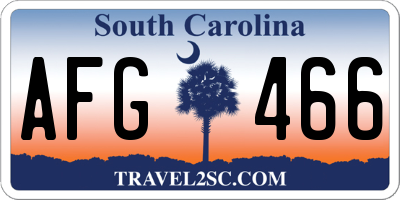 SC license plate AFG466