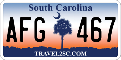SC license plate AFG467