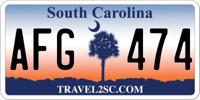 SC license plate AFG474