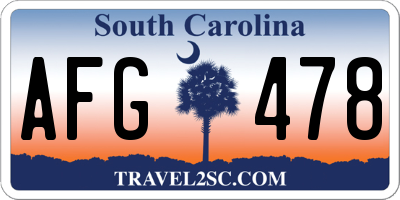 SC license plate AFG478