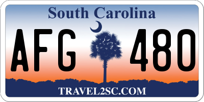 SC license plate AFG480
