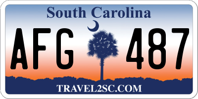 SC license plate AFG487