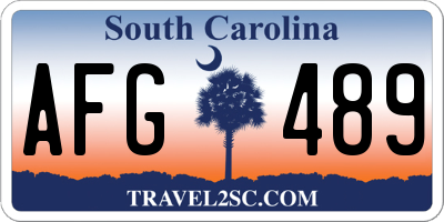SC license plate AFG489
