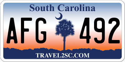 SC license plate AFG492