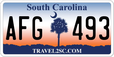 SC license plate AFG493
