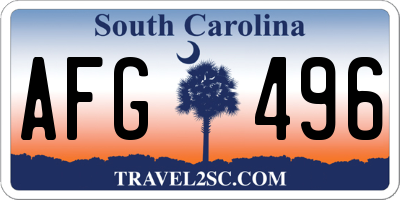 SC license plate AFG496