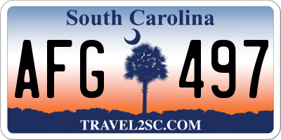 SC license plate AFG497