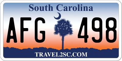 SC license plate AFG498