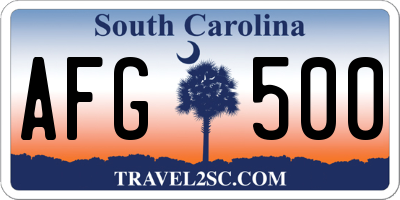 SC license plate AFG500