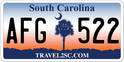 SC license plate AFG522