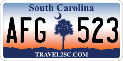 SC license plate AFG523