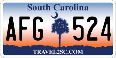 SC license plate AFG524