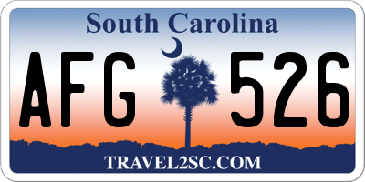 SC license plate AFG526