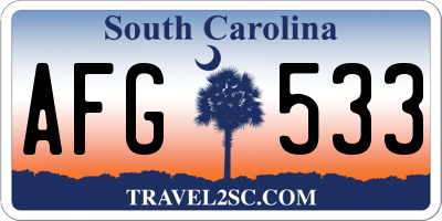 SC license plate AFG533