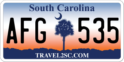 SC license plate AFG535