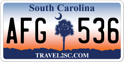 SC license plate AFG536