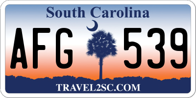 SC license plate AFG539