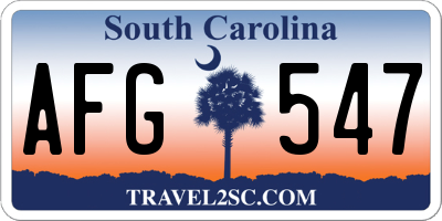 SC license plate AFG547