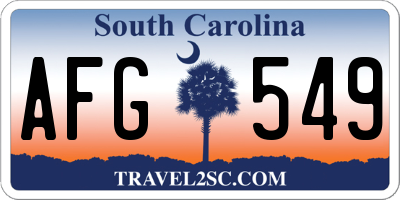 SC license plate AFG549