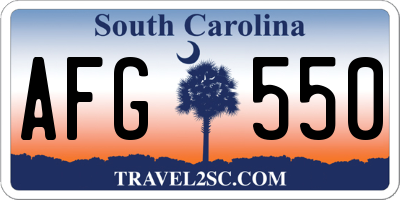 SC license plate AFG550