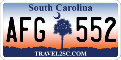 SC license plate AFG552
