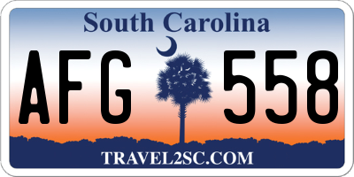 SC license plate AFG558