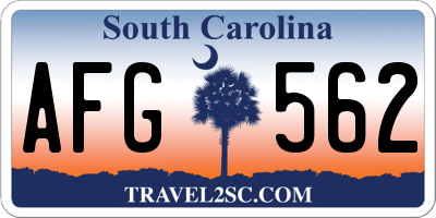SC license plate AFG562