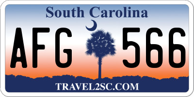 SC license plate AFG566
