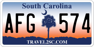 SC license plate AFG574