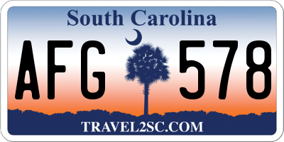 SC license plate AFG578