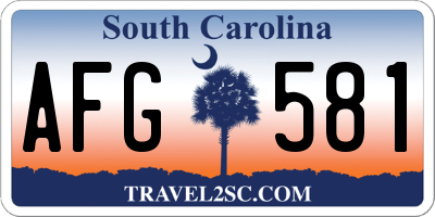 SC license plate AFG581