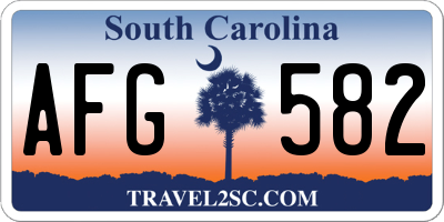 SC license plate AFG582