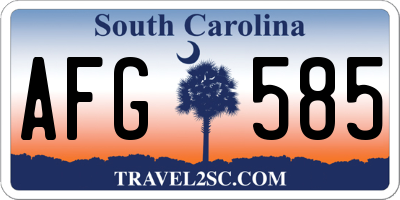 SC license plate AFG585