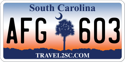 SC license plate AFG603