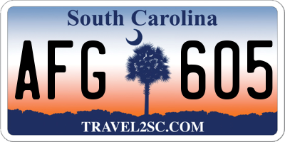 SC license plate AFG605