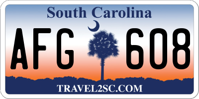 SC license plate AFG608