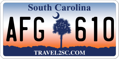 SC license plate AFG610