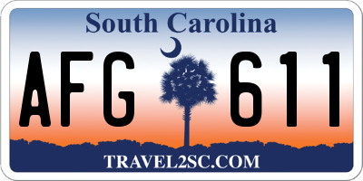 SC license plate AFG611