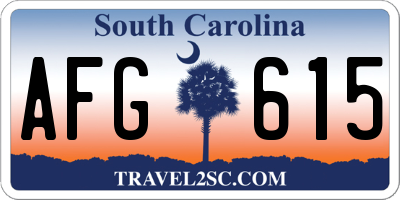 SC license plate AFG615
